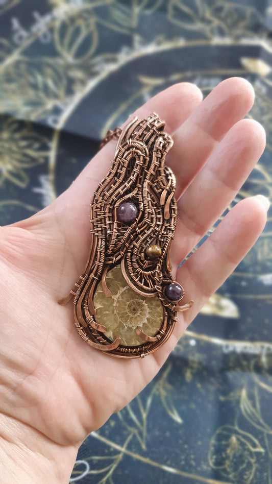 Pendentif Ammonite et Cuivre
