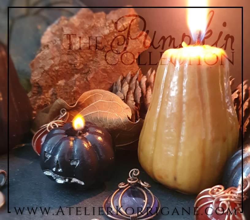 Petite Bougie Citrouille d'Halloween Noire