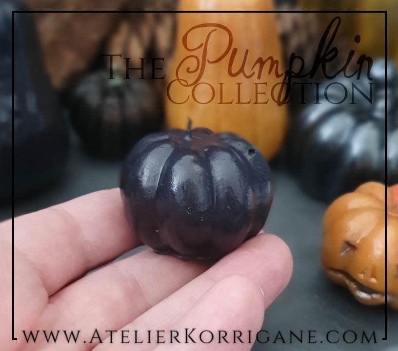 Petite Bougie Citrouille d'Halloween Noire