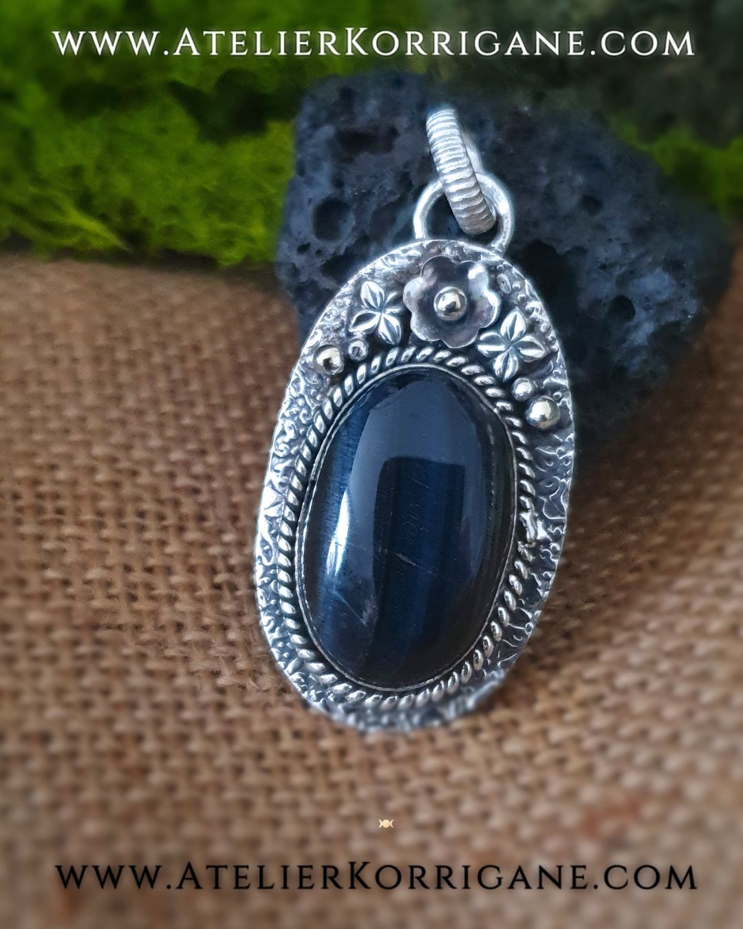 Pendentif Beltane en Argent Massif et Nellite