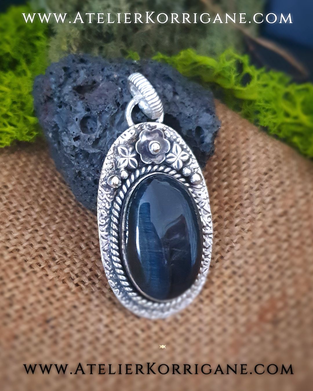 Pendentif Beltane en Argent Massif et Nellite