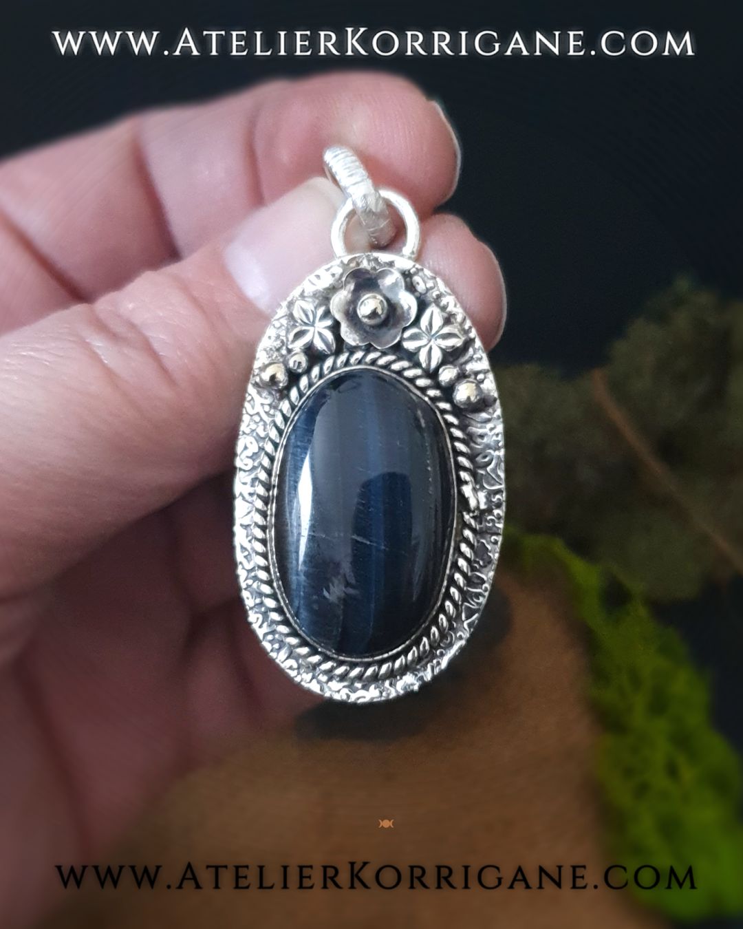 Pendentif Beltane en Argent Massif et Nellite