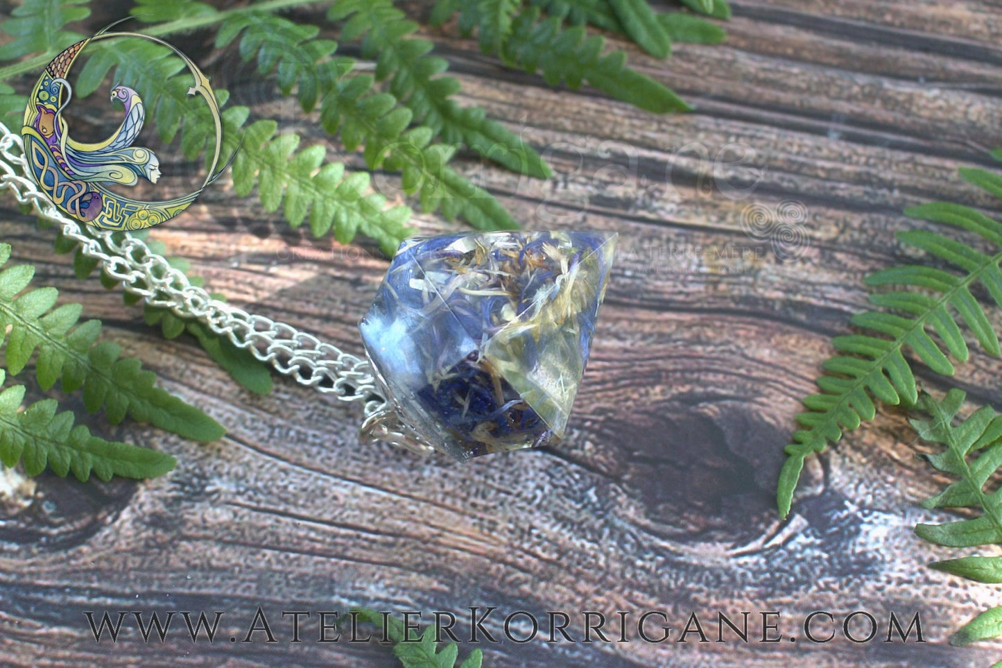 Pendule de la Sorcière avec du Bleuet Korrigane