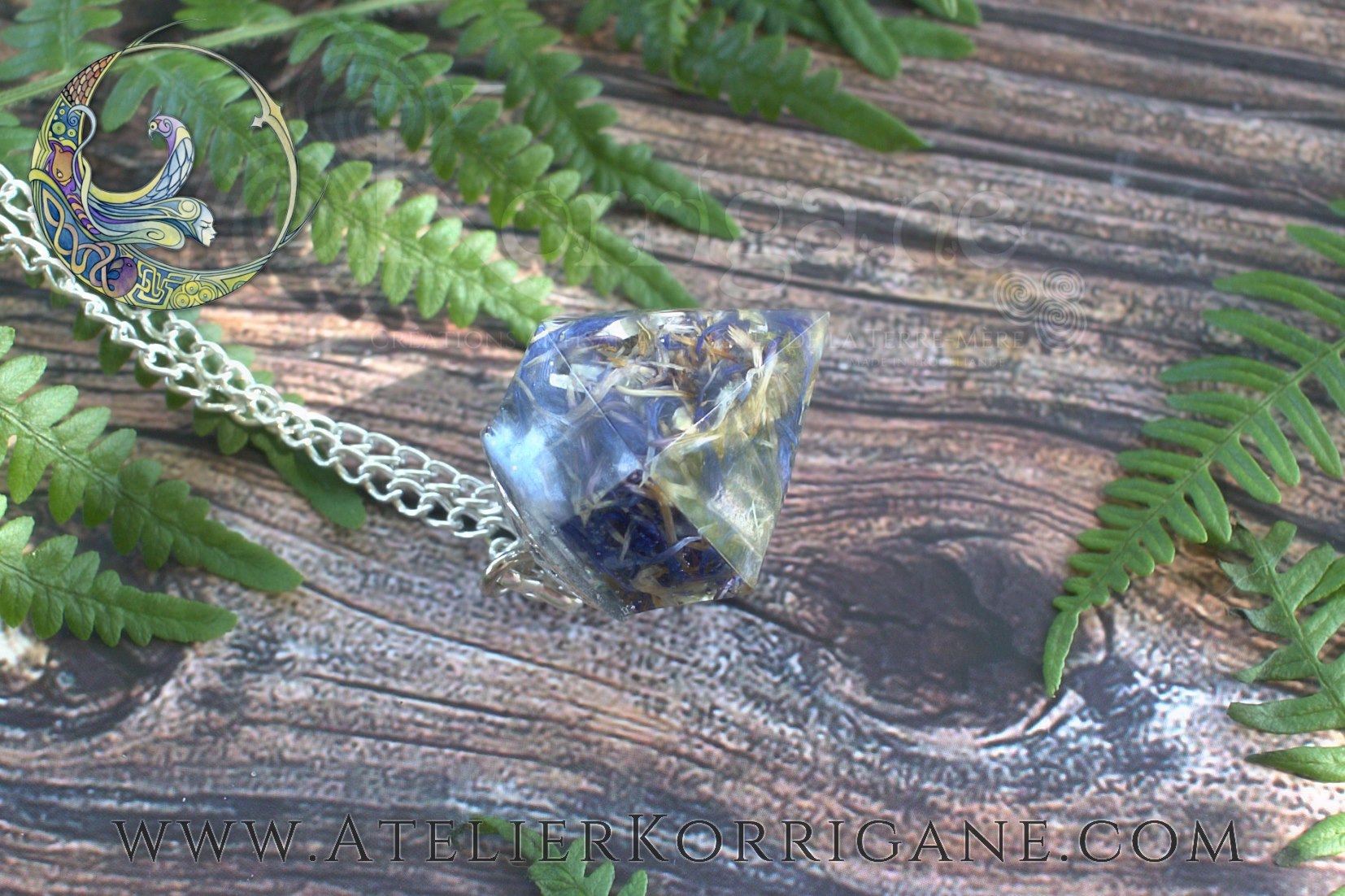 Pendule de la Sorcière avec du Bleuet Korrigane