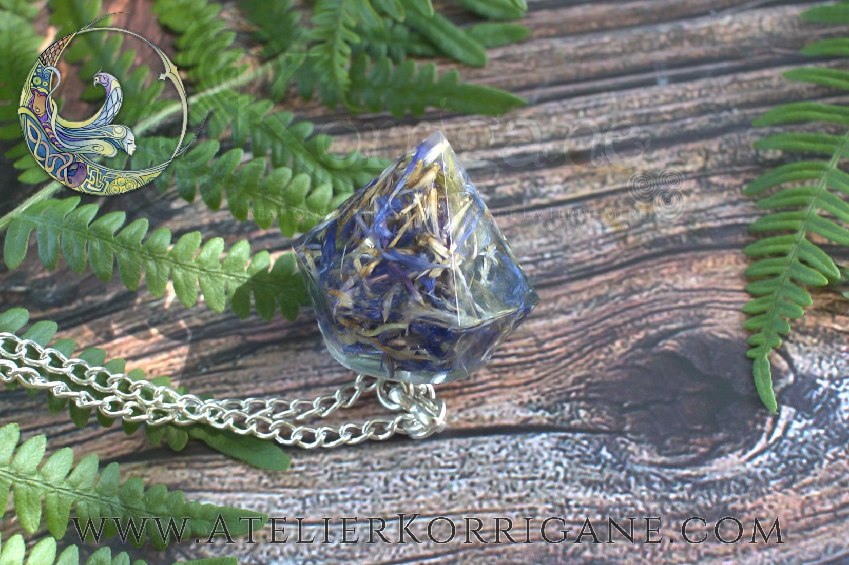 Pendule de la Sorcière avec du Bleuet Korrigane