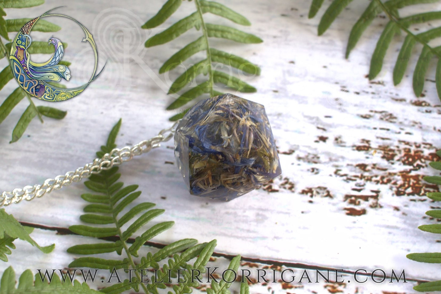 Pendule de la Sorcière avec du Bleuet Korrigane