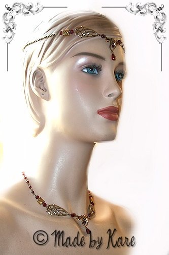Parure Erin Collier + Diademe + Bracelet + BOs Celtique - korrigane