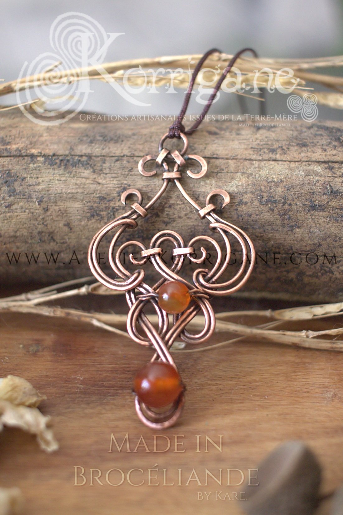Pendentif Entrelacs en Agate - korrigane
