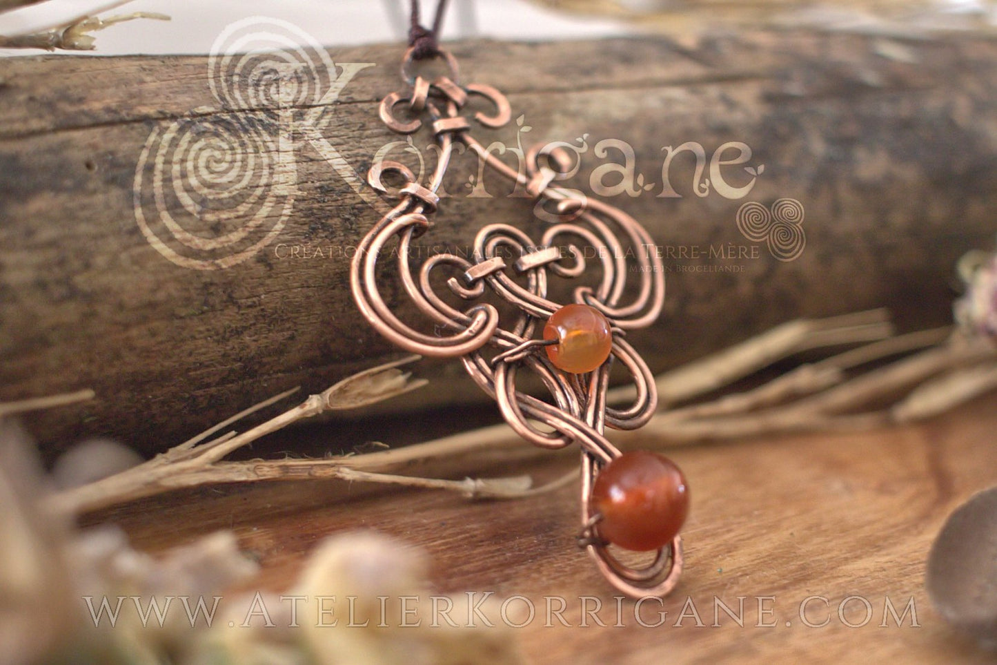 Pendentif Entrelacs en Agate - korrigane
