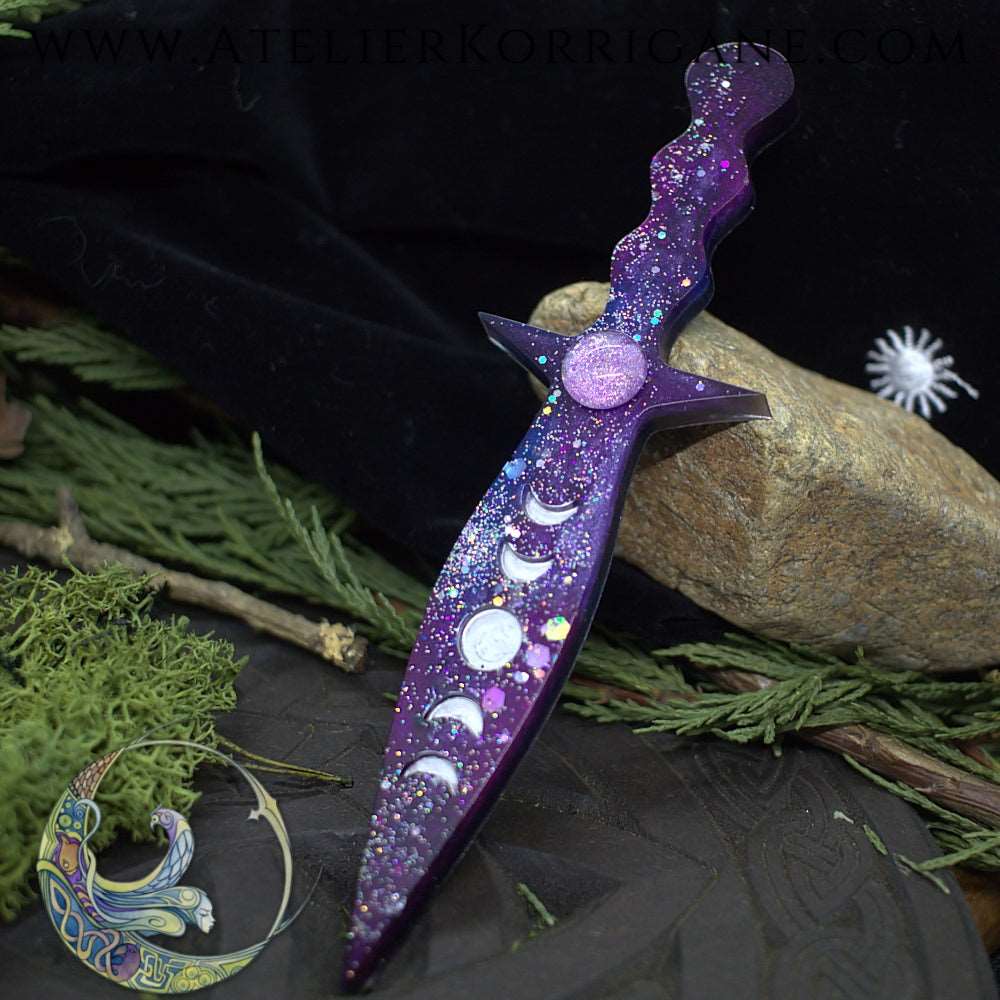 Athamé de Sorcière de voyage Phases Lunaires Version 2 Korrigane