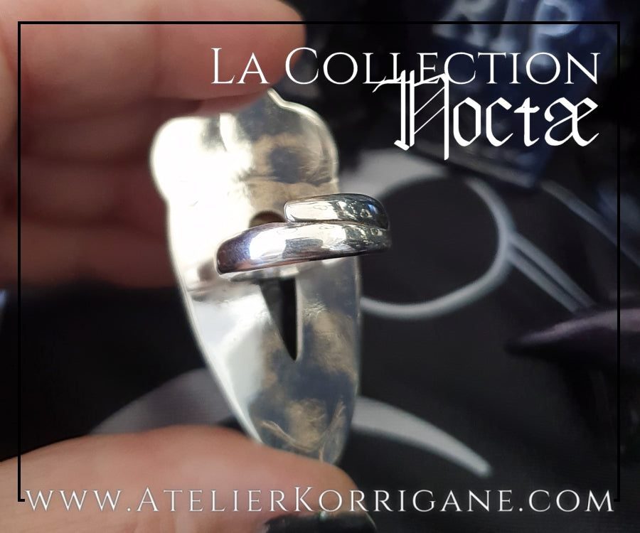 Bague Noctae en Agate Plume et Argent Korrigane
