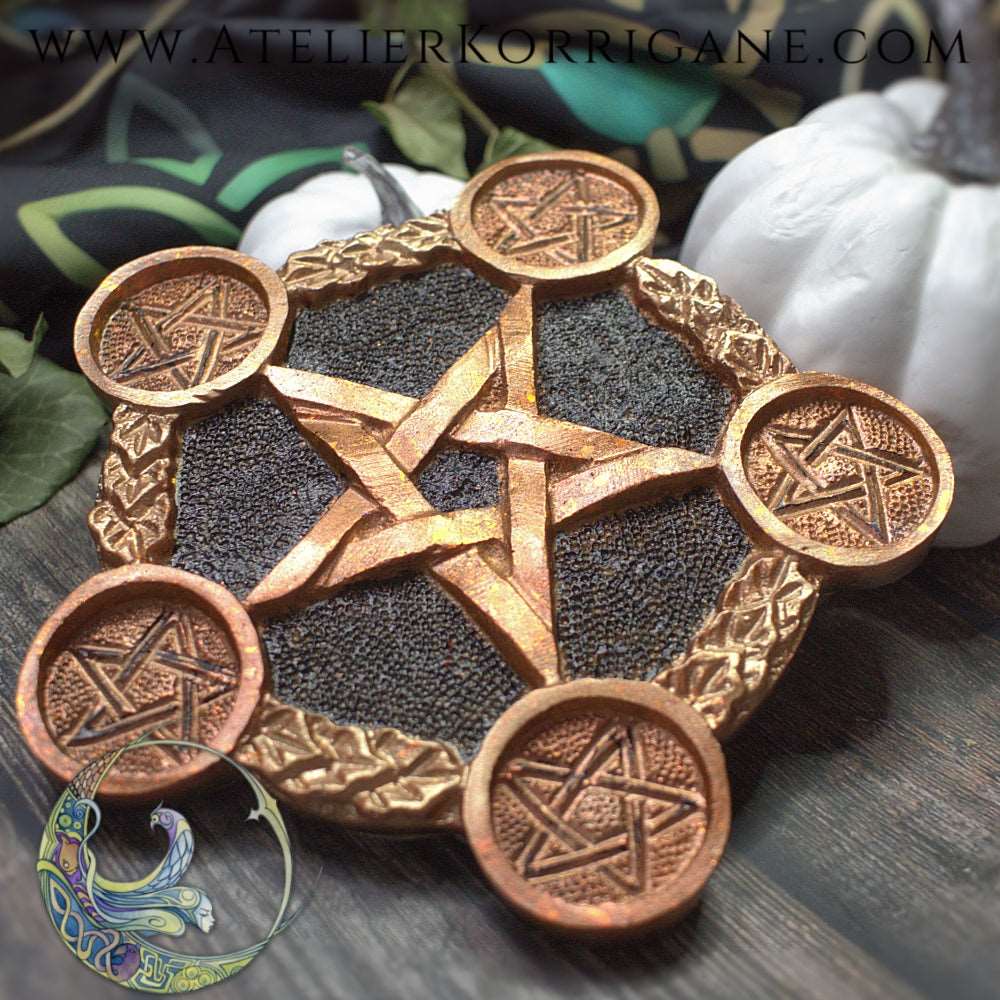 Bougeoir Pentagramme les 5 éléments Korrigane