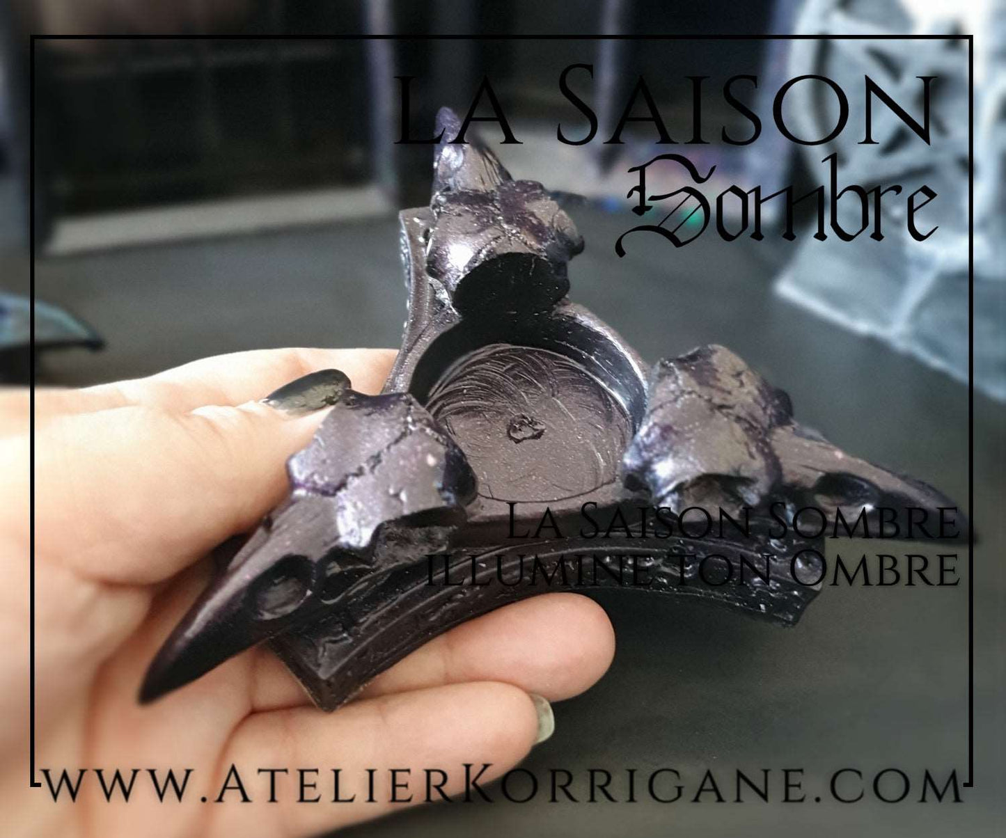 Bougeoir Triple Corbeau Korrigane