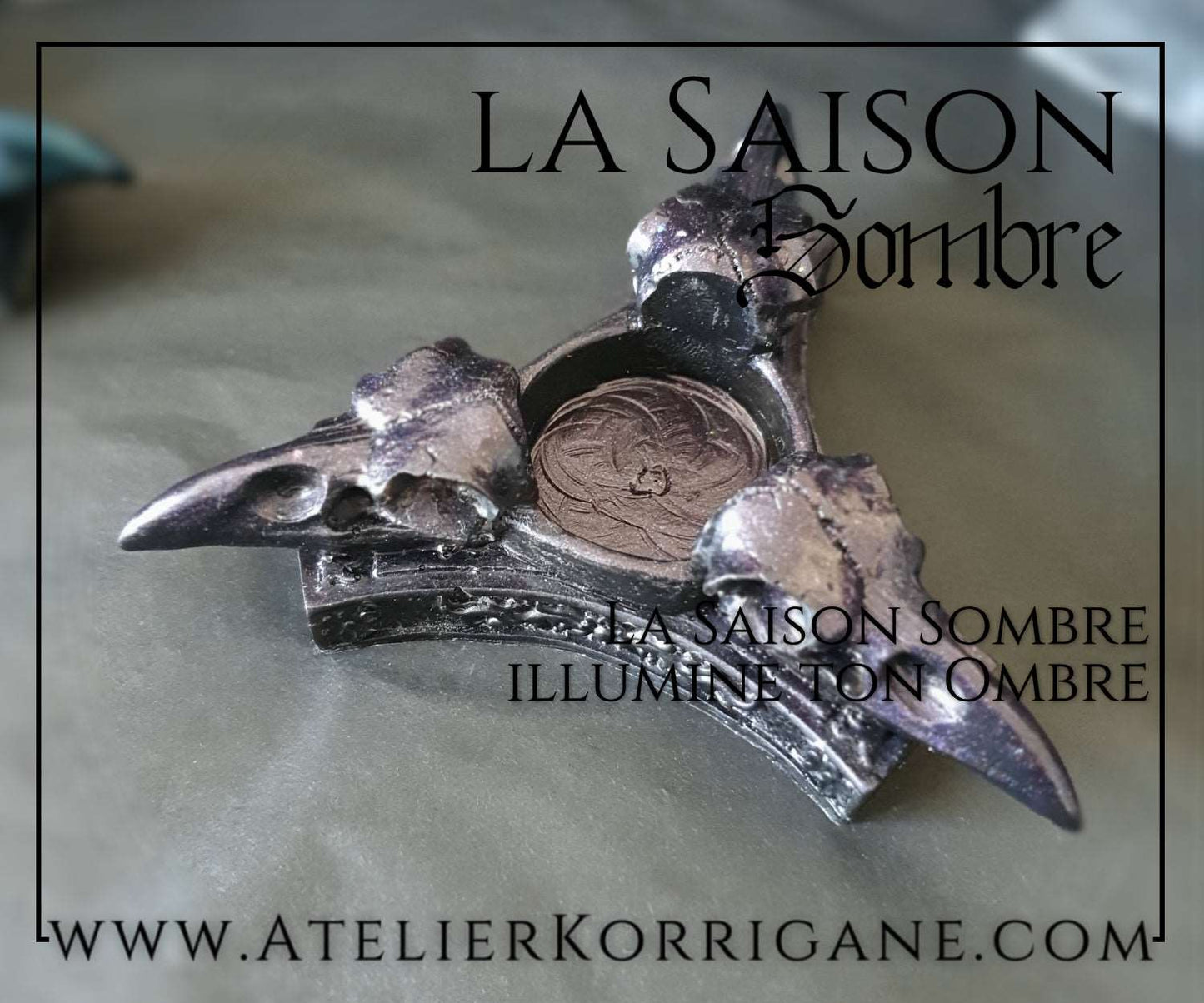 Bougeoir Triple Corbeau Korrigane