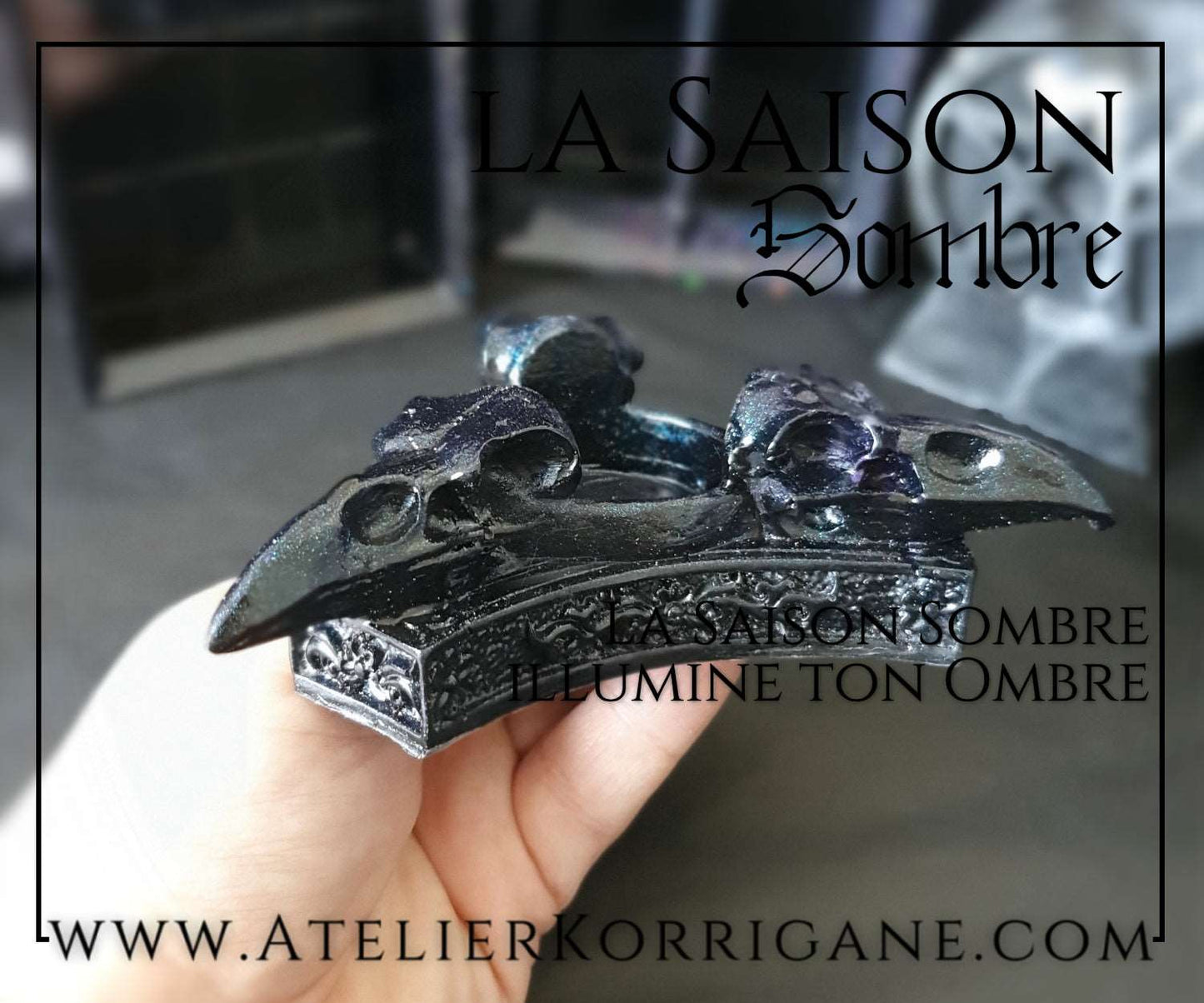 Bougeoir Triple Corbeau Korrigane