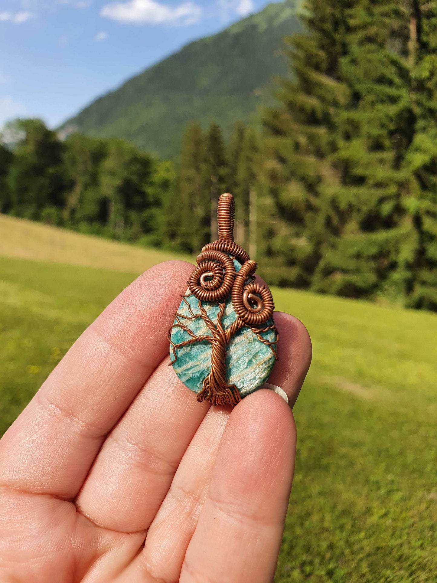 Collier Arbre de Vie en Amazonite Korrigane