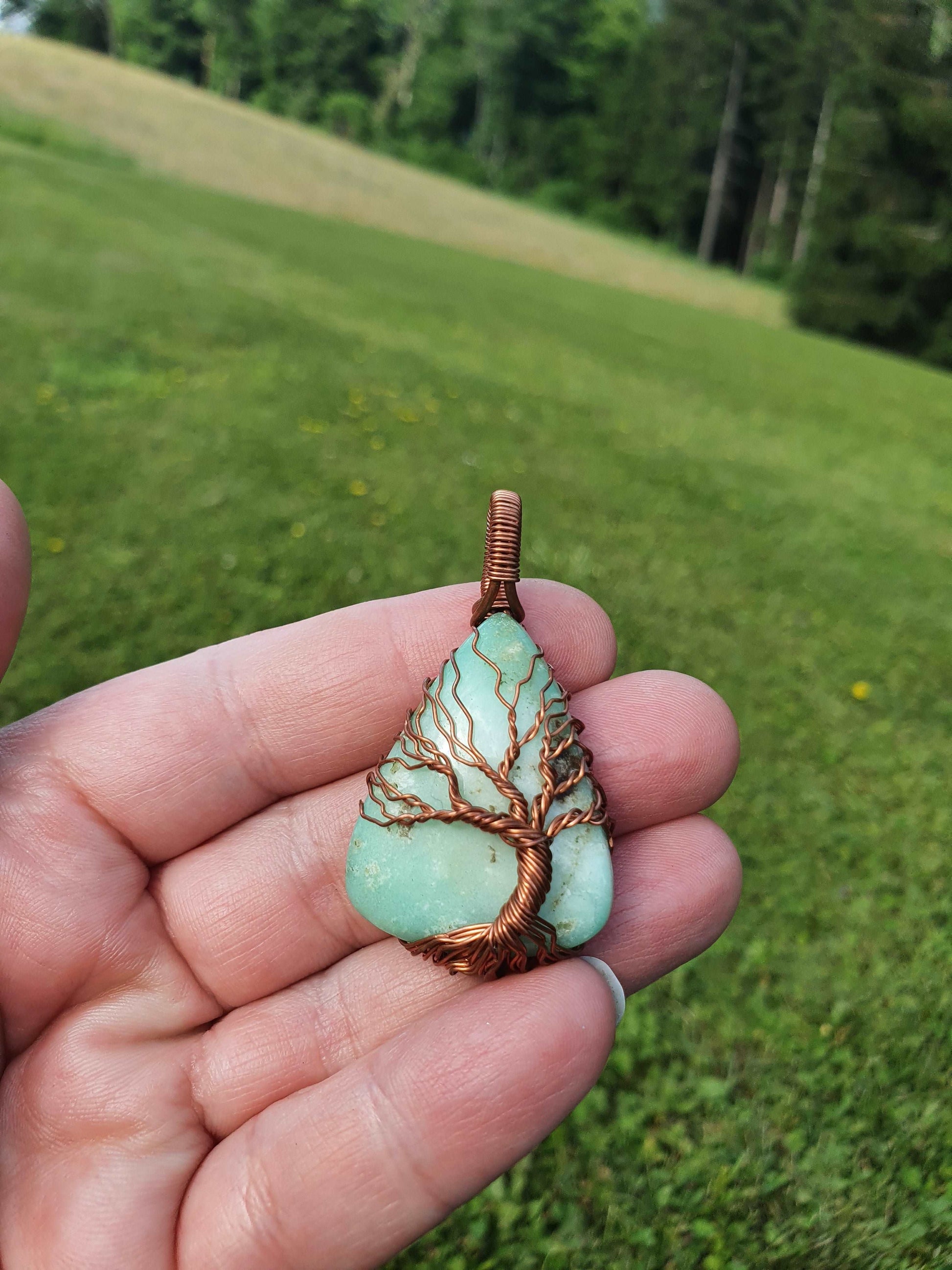 Collier Arbre de Vie en Chrysopase Korrigane