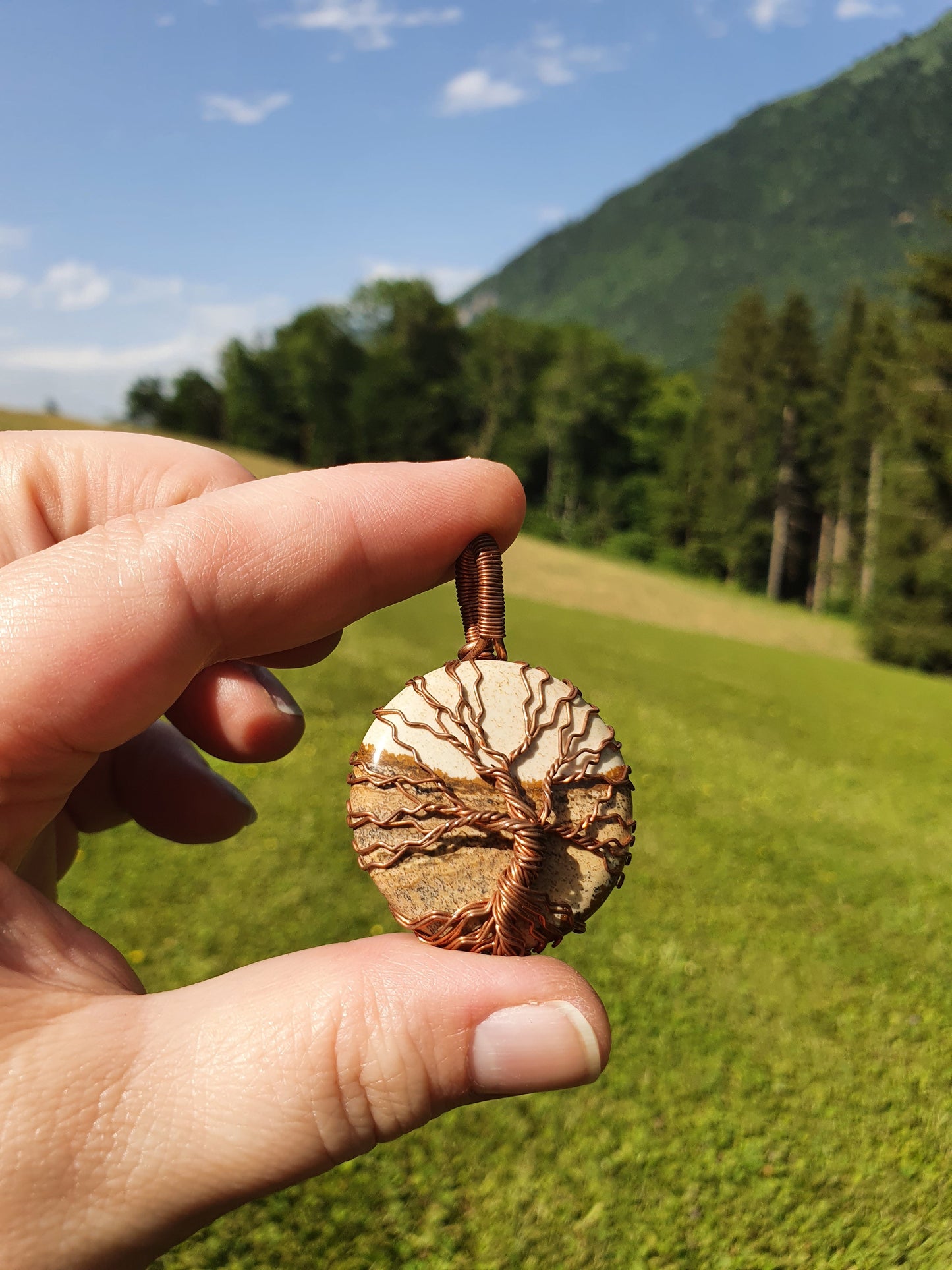 Collier Arbre de Vie en Jaspe Paysage Korrigane