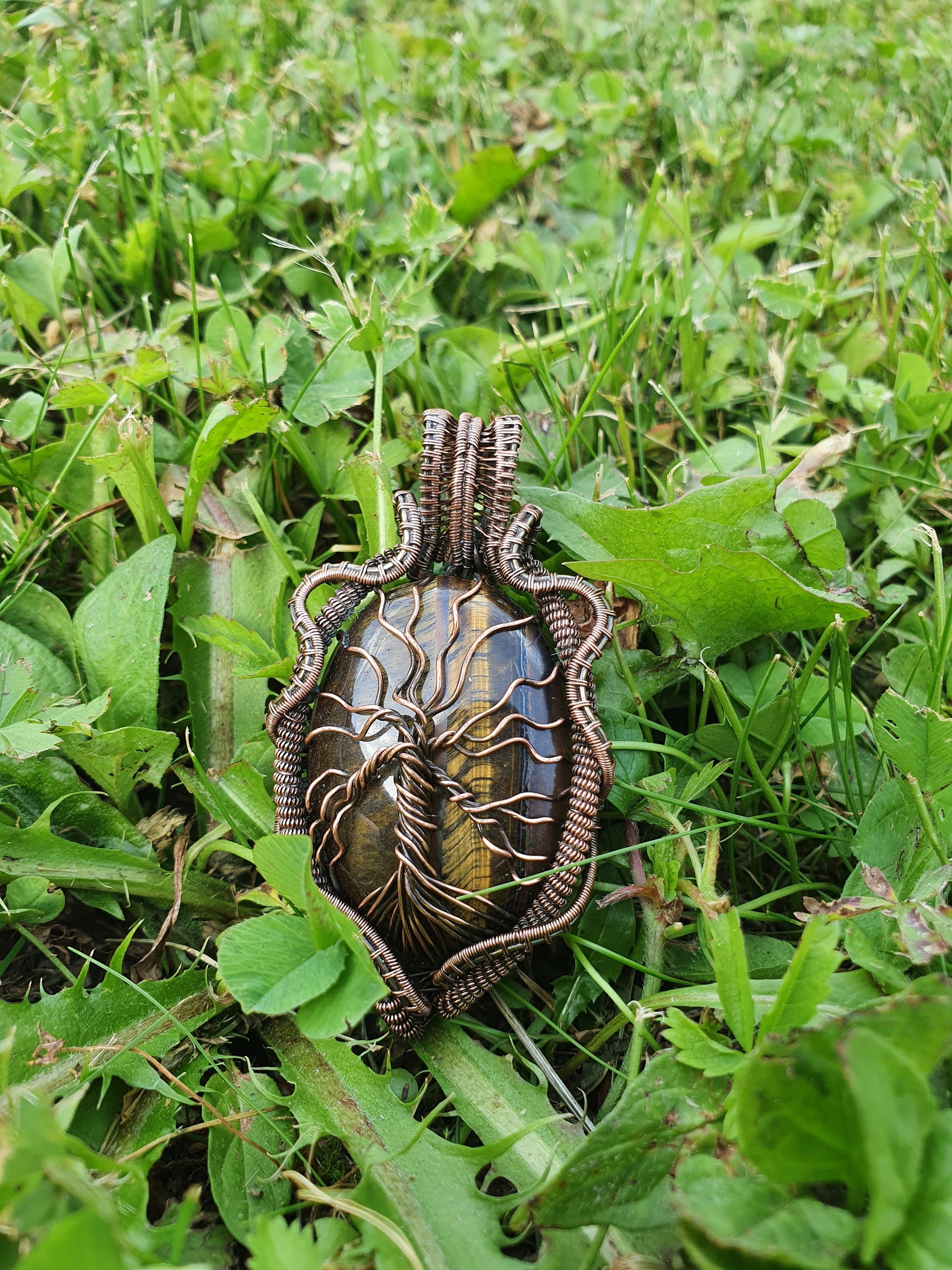 Collier Arbre de Vie en Œil de Tigre Korrigane