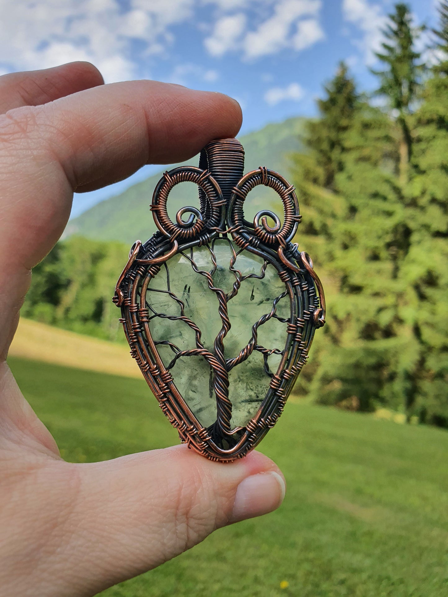 Collier Arbre de Vie en Préhnite Korrigane