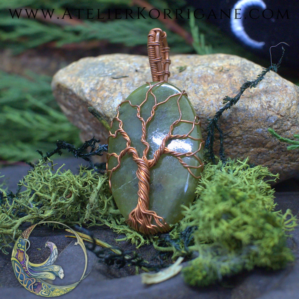 Collier Arbre de Vie en Prehnite Korrigane