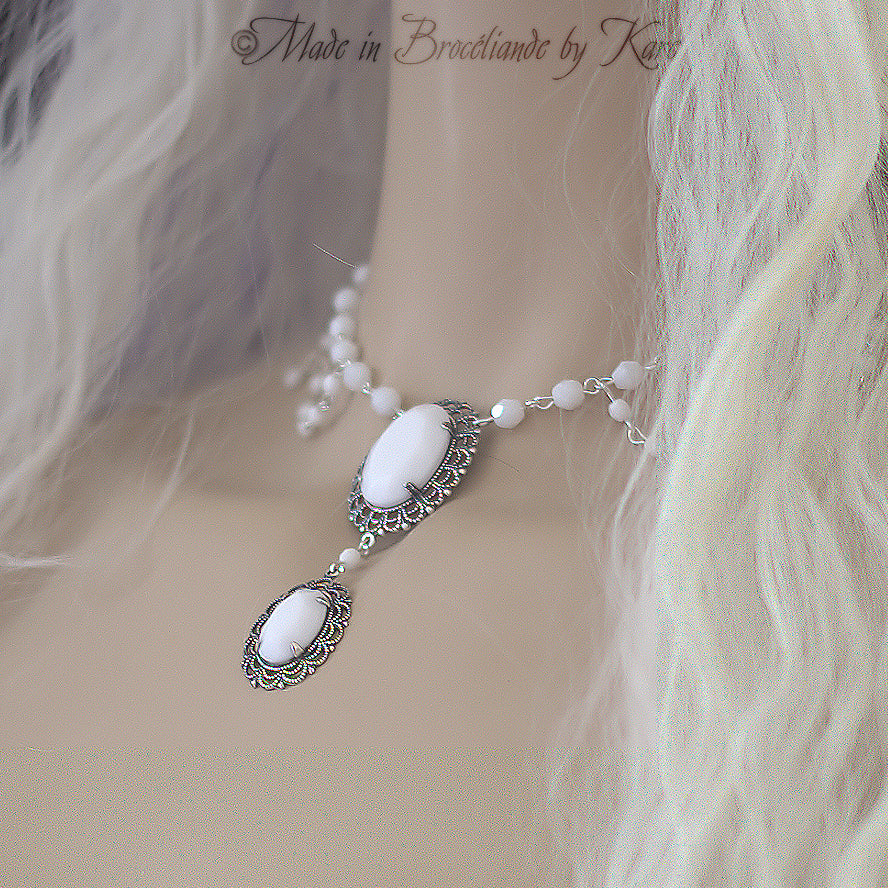 Collier Baroque Victorien Blanc Korrigane