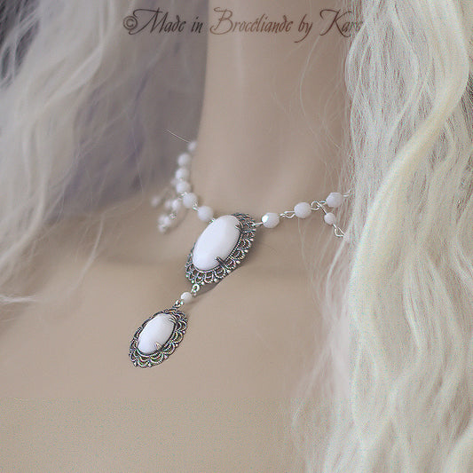 Collier Baroque Victorien Blanc Korrigane