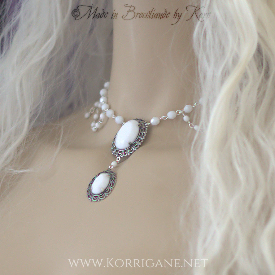 Collier Baroque Victorien Blanc Korrigane