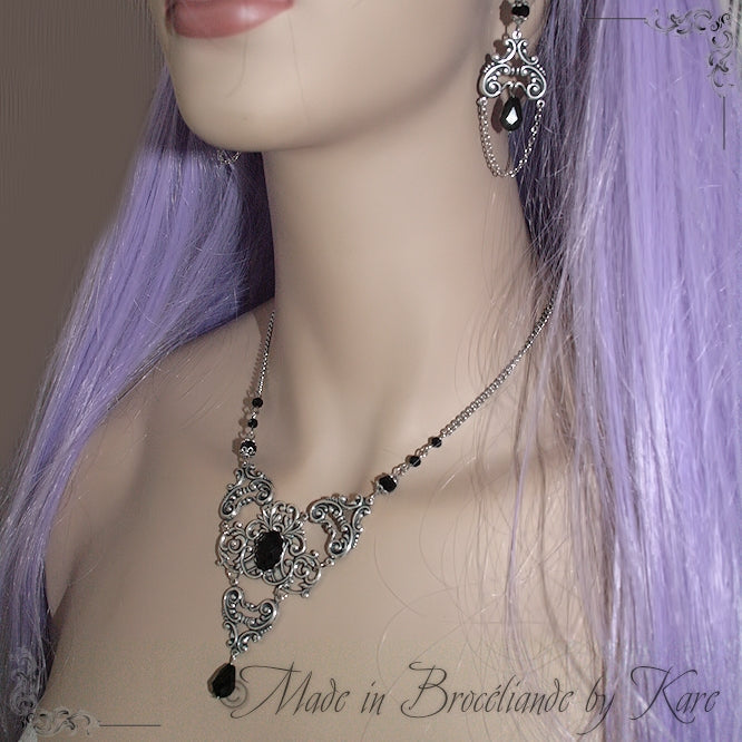 Collier Baroque Victorien Noir Korrigane