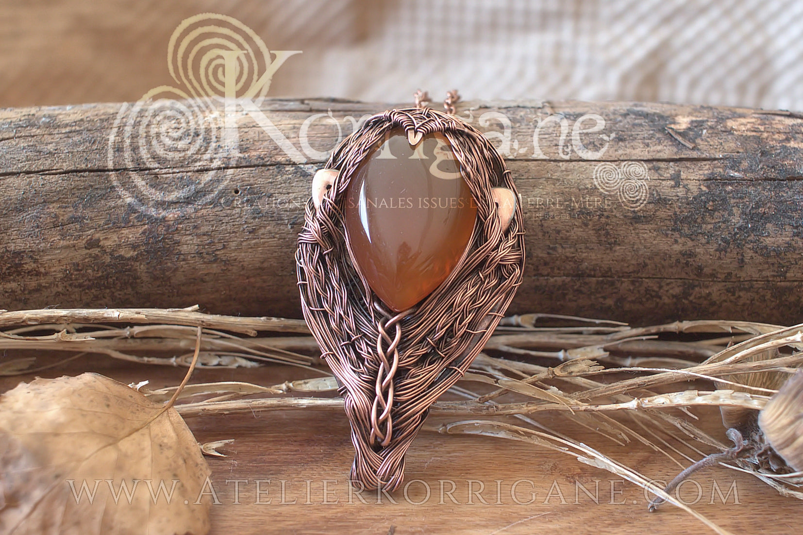 Collier Elfen Legolas en Cornaline Korrigane