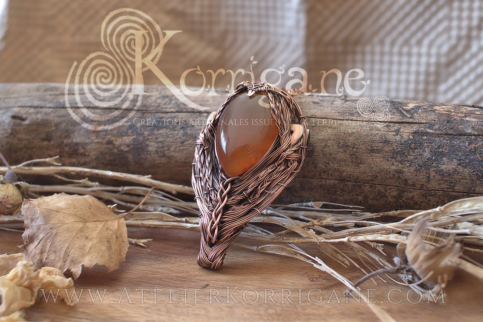 Collier Elfen Legolas en Cornaline Korrigane