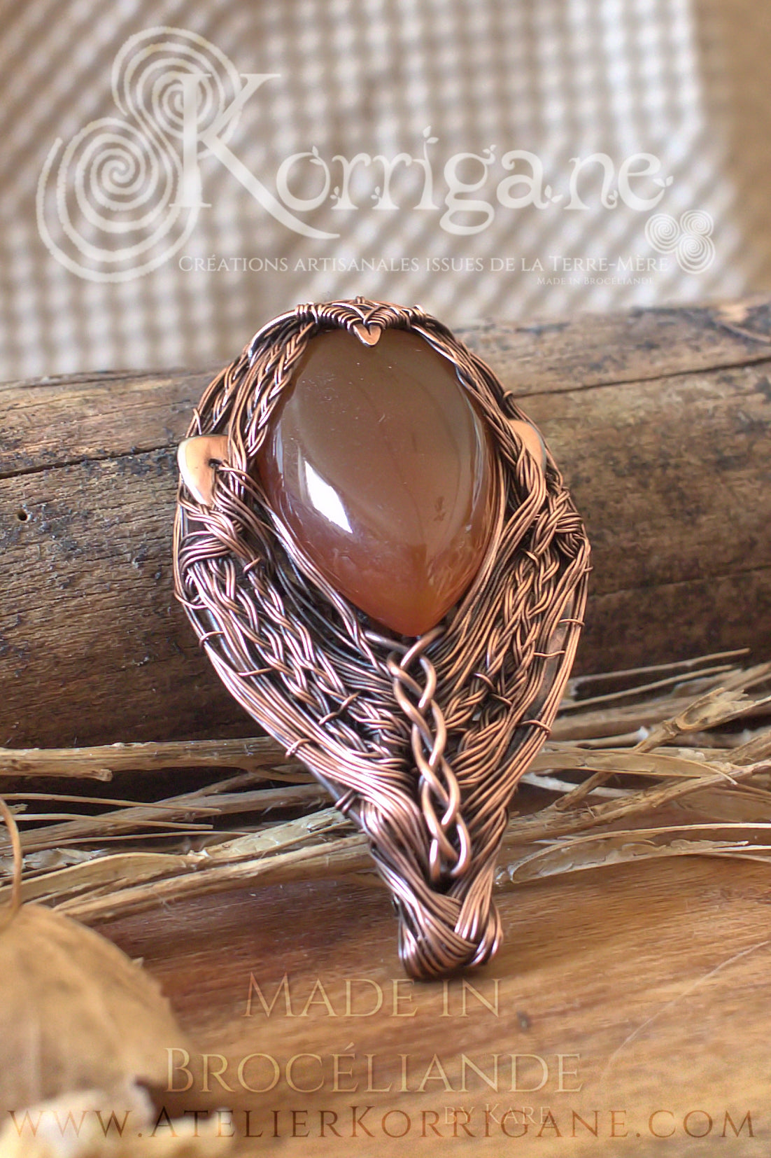 Collier Elfen Legolas en Cornaline Korrigane