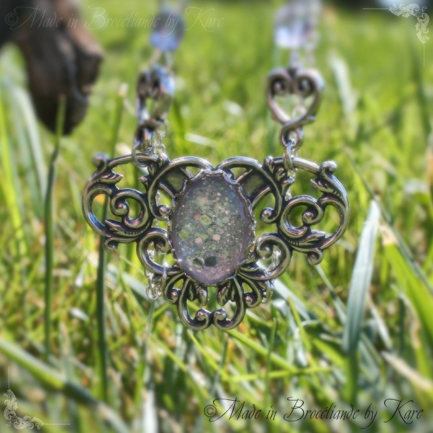 Collier "Elyra" Mauve pailleté Korrigane