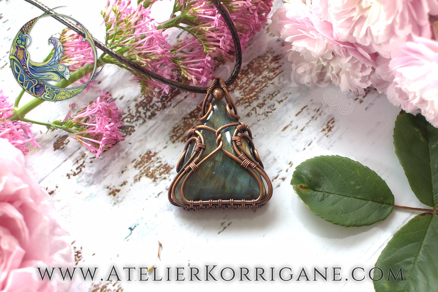 Collier en Labradorite et cuivre Korrigane
