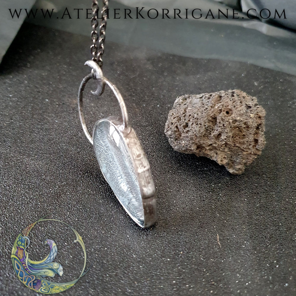 Collier Plantes avec une véritable Feuille et un croissant de Lune - Les Botaniques Korrigane