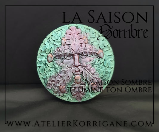 Plaque GreenMan ou Dieu Chêne Pan - Totem et Décoration Autel Korrigane