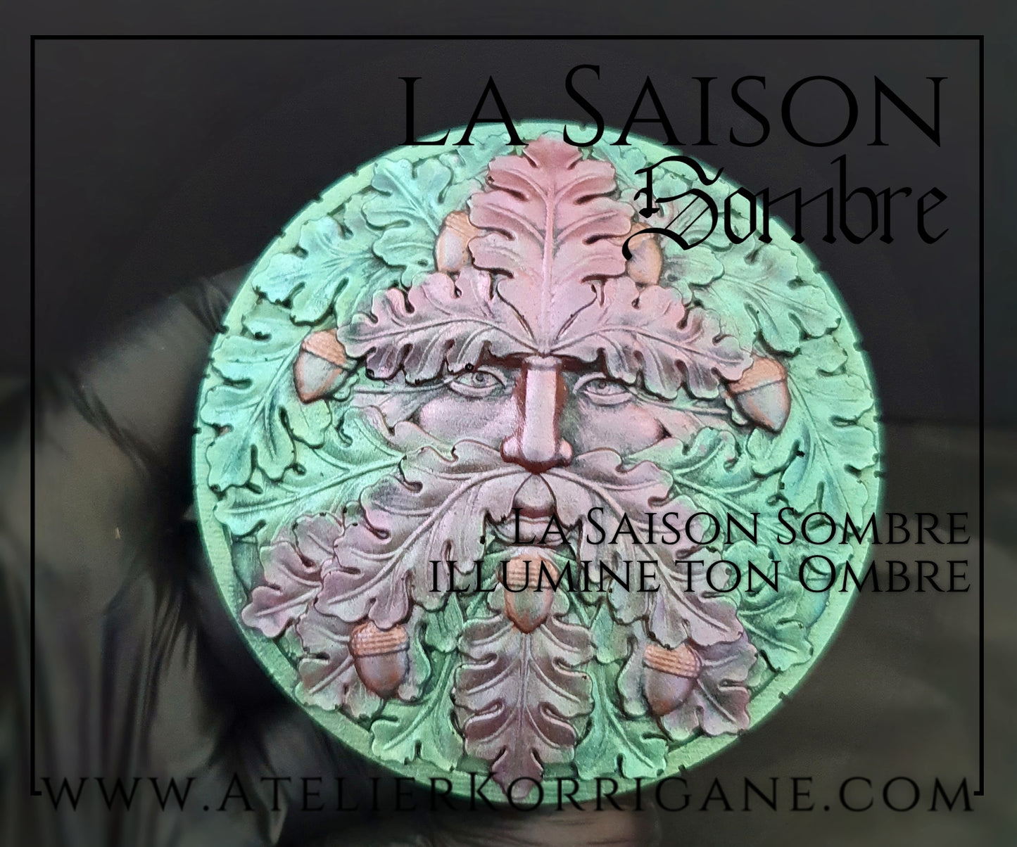 Plaque GreenMan ou Dieu Chêne Pan - Totem et Décoration Autel Korrigane