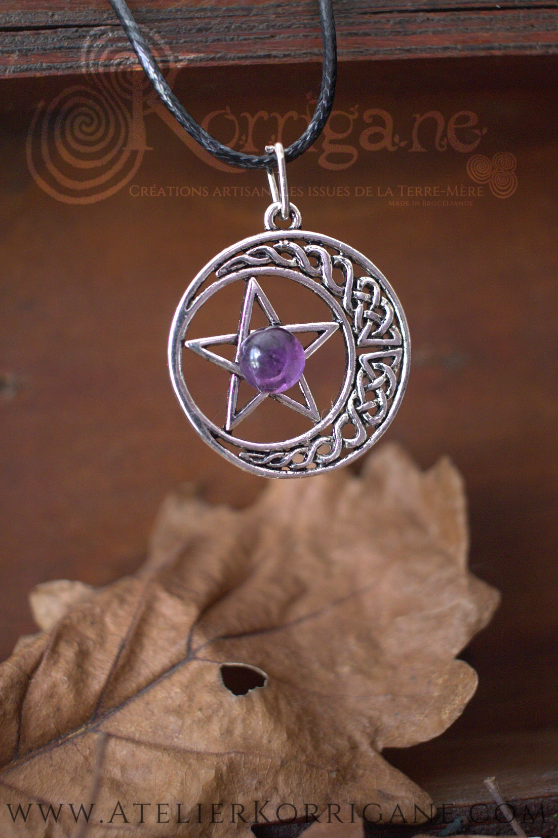 Pendentif pentagramme médaillon pentagramme