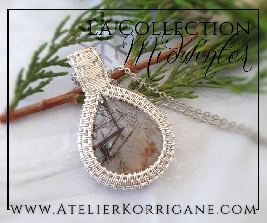 Pendentif en Quartz Rutile et Argent Massif Korrigane
