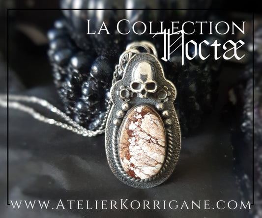 Pendentif Noctae en Magnésite et Argent Korrigane