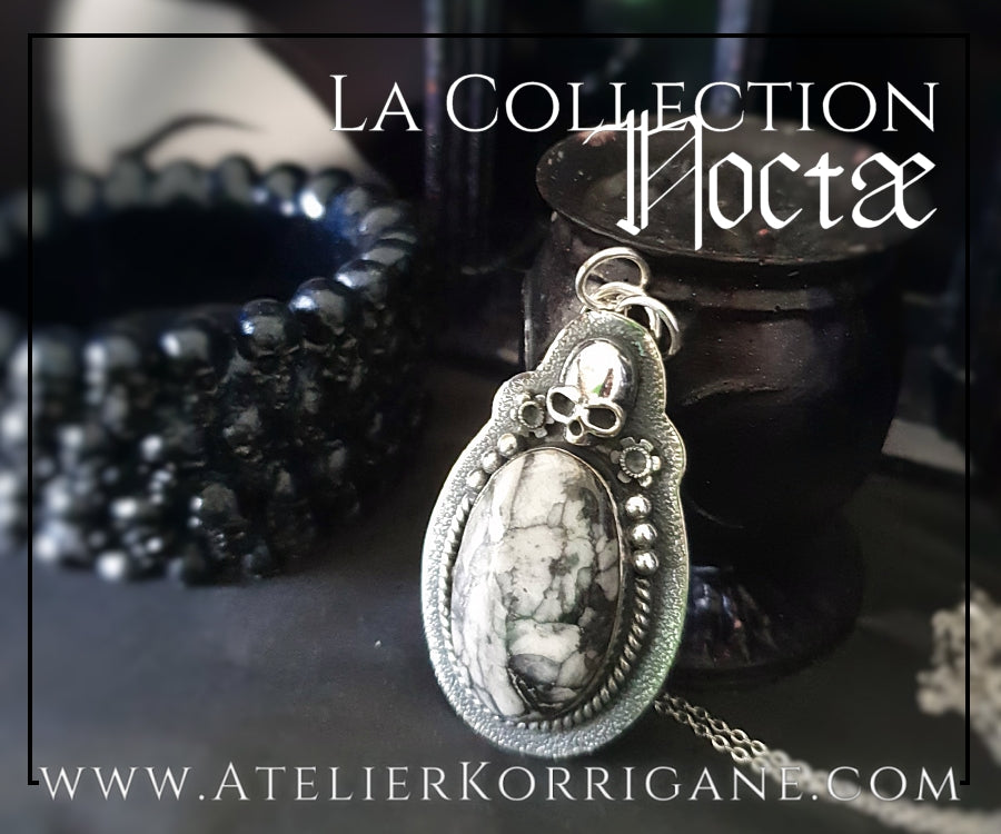 Pendentif Noctae en Pinolith et Argent Korrigane