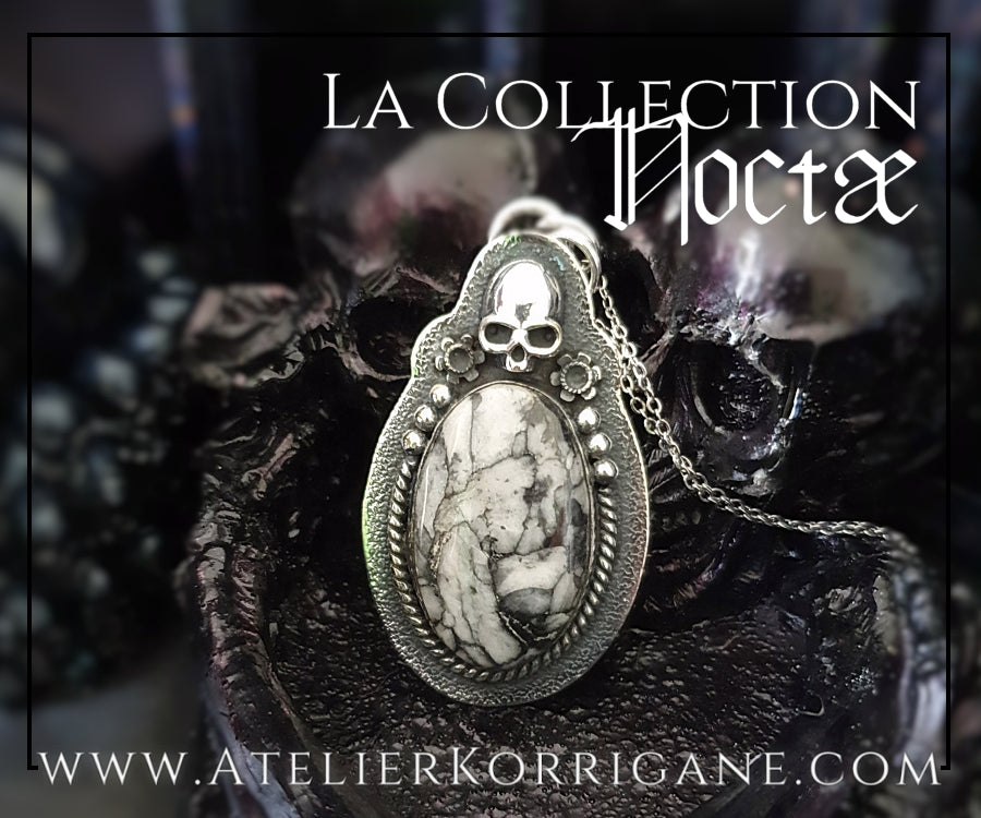 Pendentif Noctae en Pinolith et Argent Korrigane