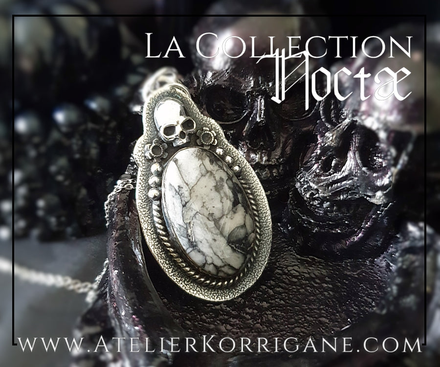 Pendentif Noctae en Pinolith et Argent Korrigane