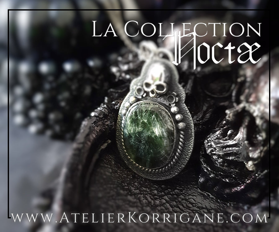 Pendentif Noctae en Séraphinite et Argent Korrigane
