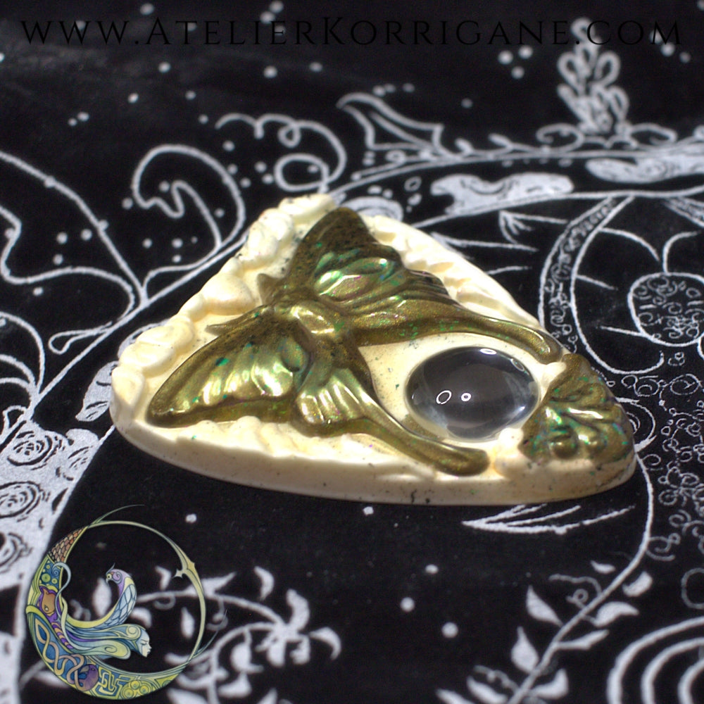 Planchette Ouija Papillon de Nuit Vert-cuivré et chair Korrigane