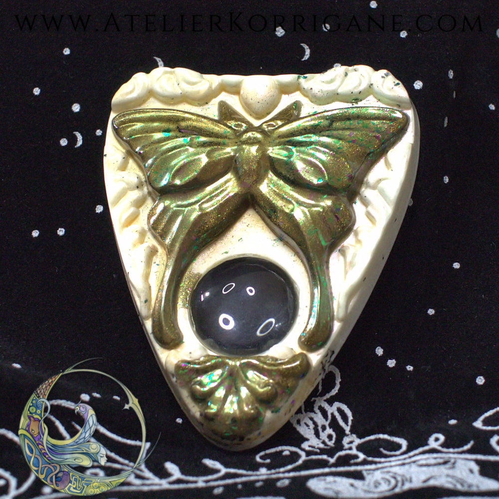 Planchette Ouija Papillon de Nuit Vert-cuivré et chair Korrigane