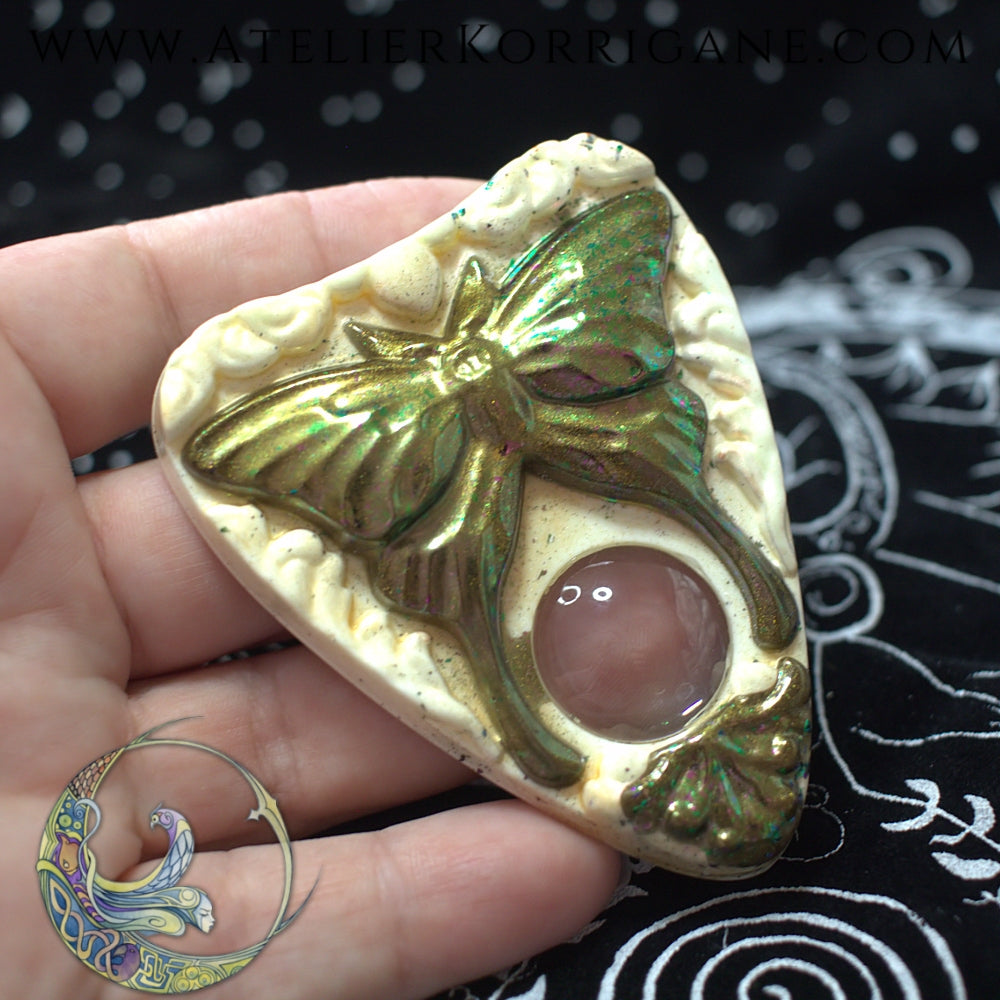 Planchette Ouija Papillon de Nuit Vert-cuivré et chair Korrigane