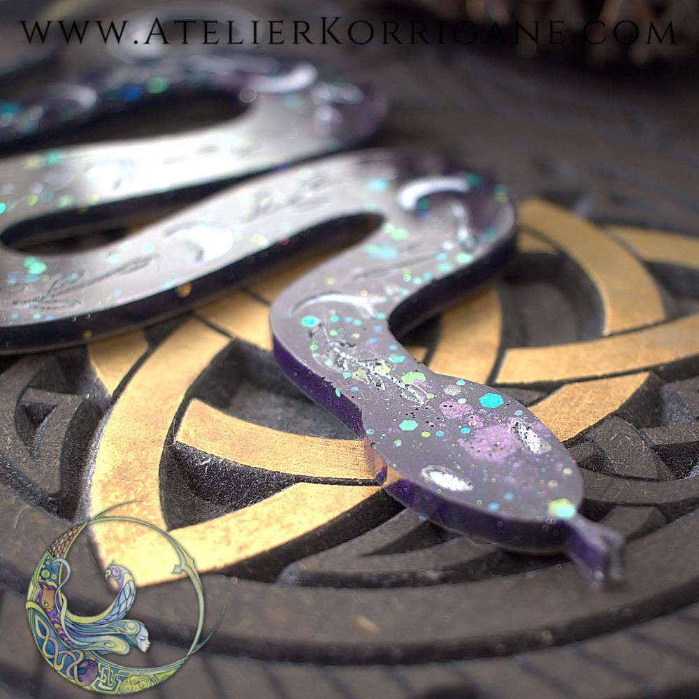 Serpent totem orné de phases Lunaires V3 Korrigane