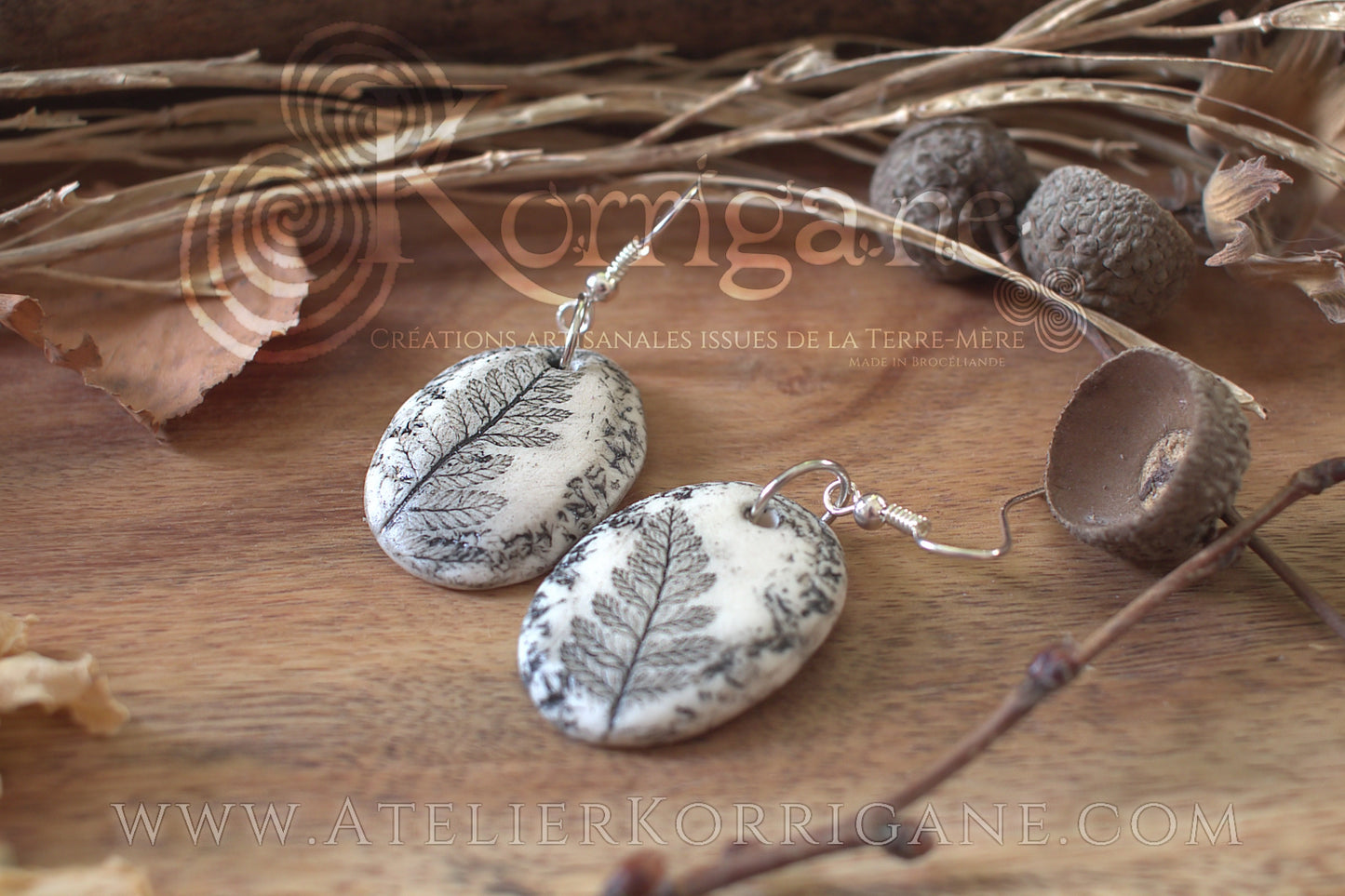 Parure Pendentif & Boucles d'Oreilles Woodlands - korrigane