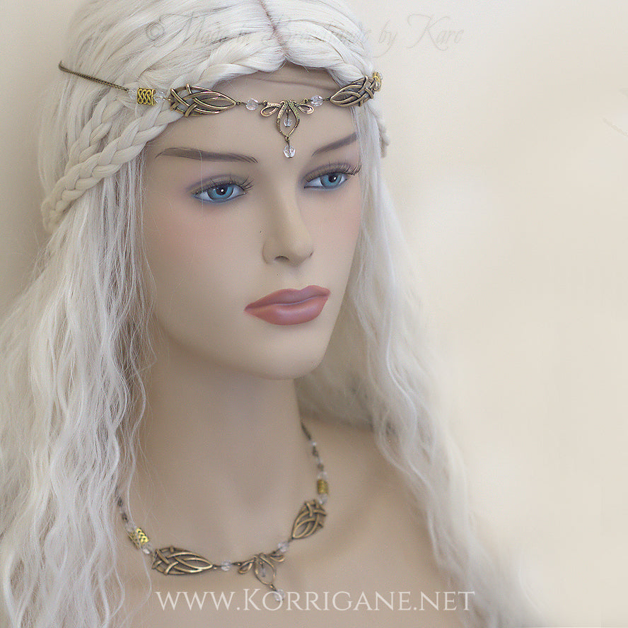 Parure Celtique Érin - Collier + Diadème + Bracelet + BOs Korrigane